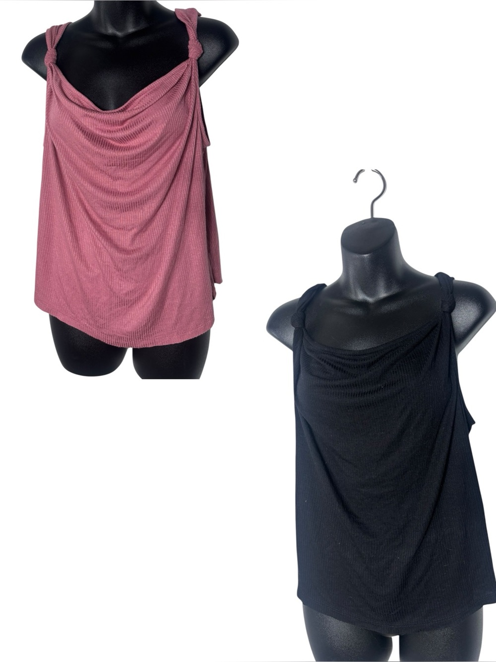 We the free free people women’s xs (2) ribbed drape neck knot strap tank tops